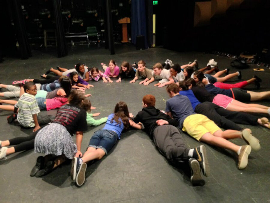 Students in a Summer Theatre Academy workshop